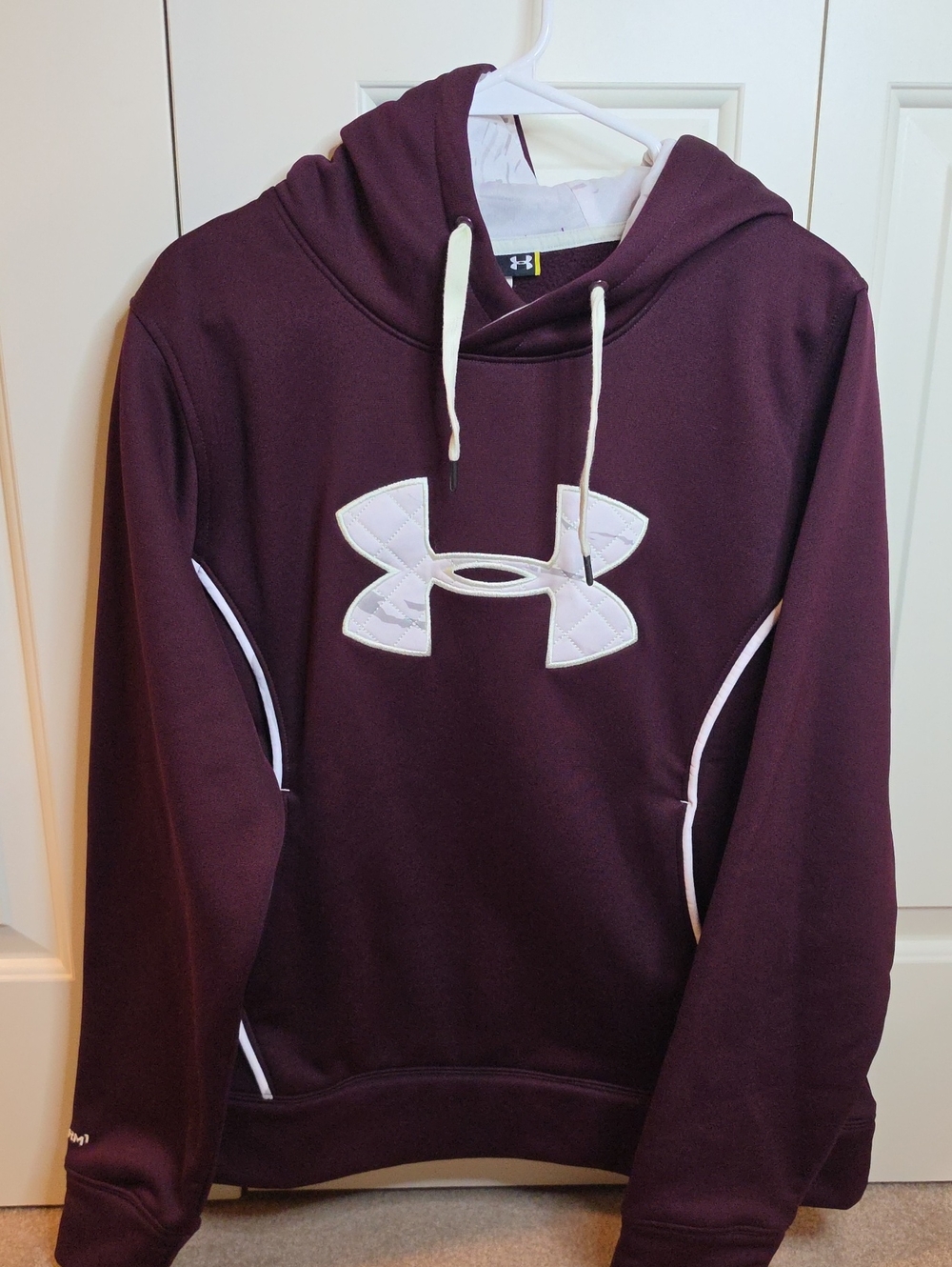 Under Armour Plum Hoodie with White Logo and Trim